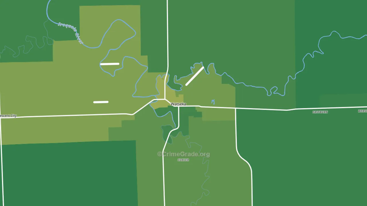 60970, IL Map of Vehicle Theft Rates