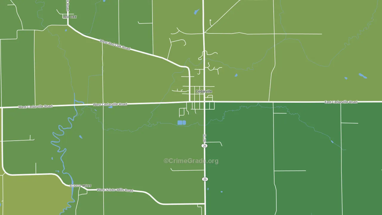 61013, IL Map of Vehicle Theft Rates
