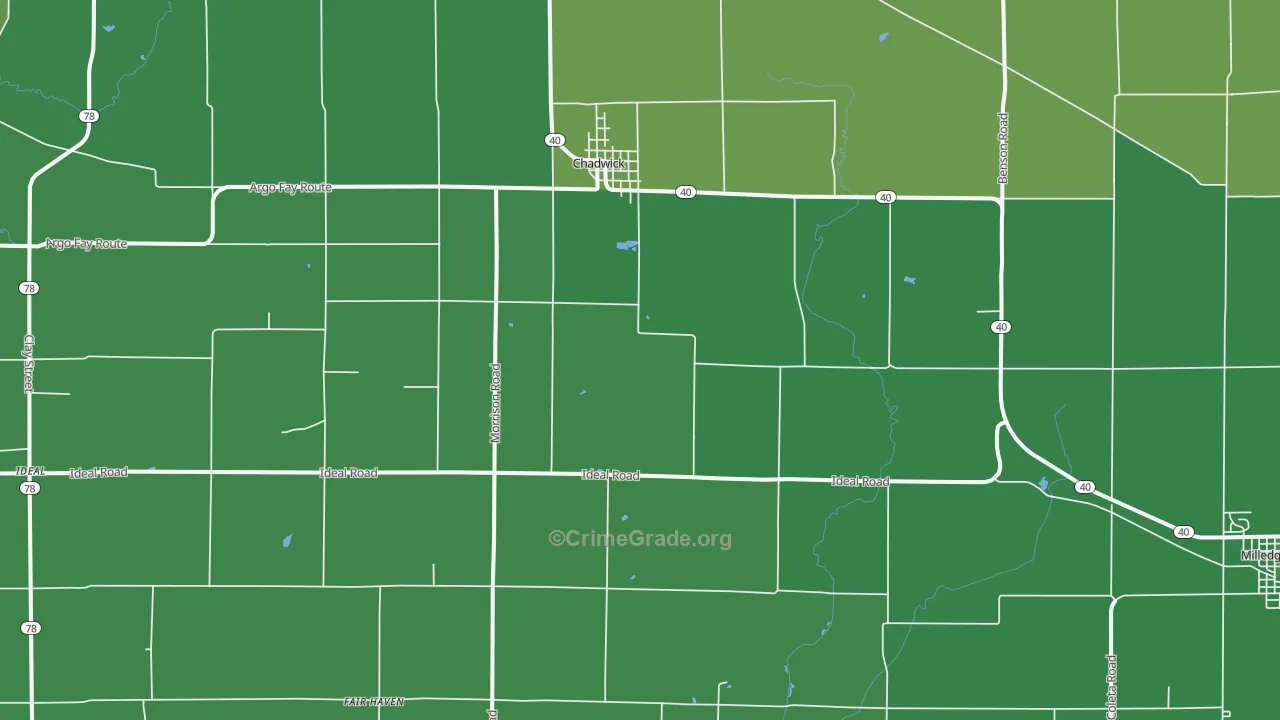61014, IL Map of Vehicle Theft Rates