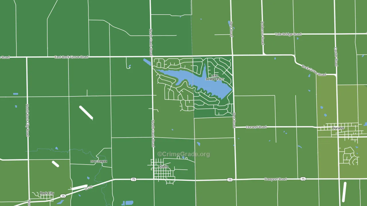 61019, IL Map of Vehicle Theft Rates