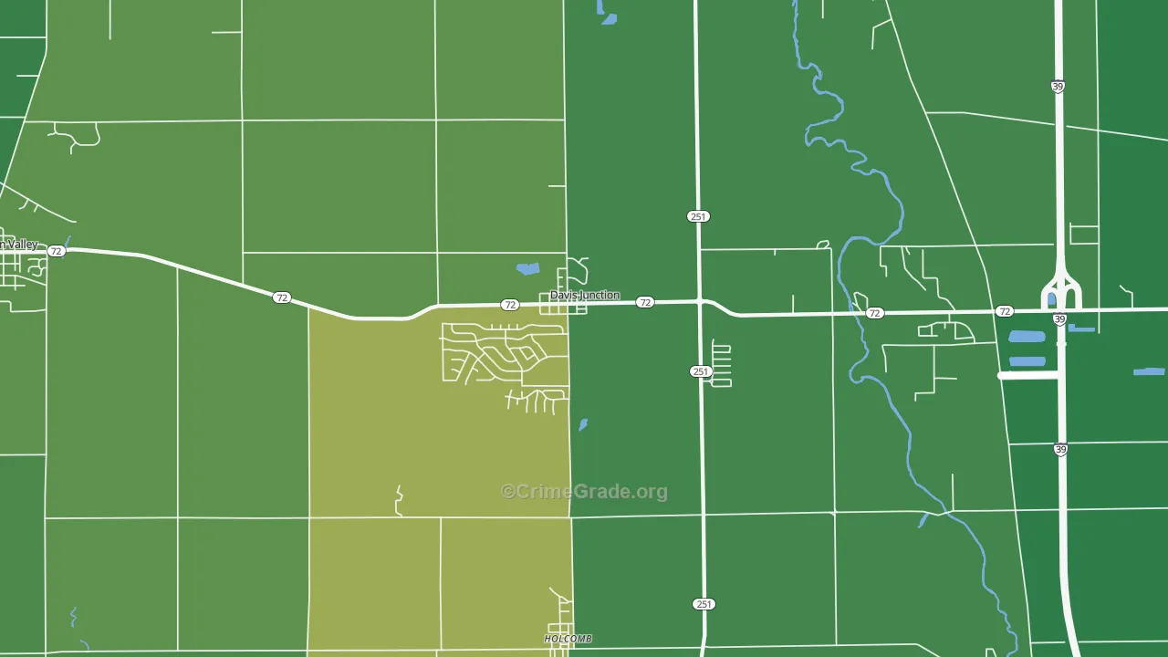 61020, IL Map of Vehicle Theft Rates