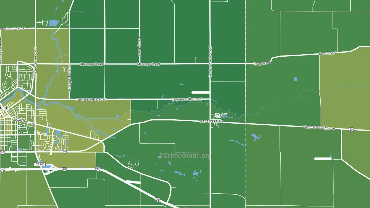 61038, IL Map of Vehicle Theft Rates