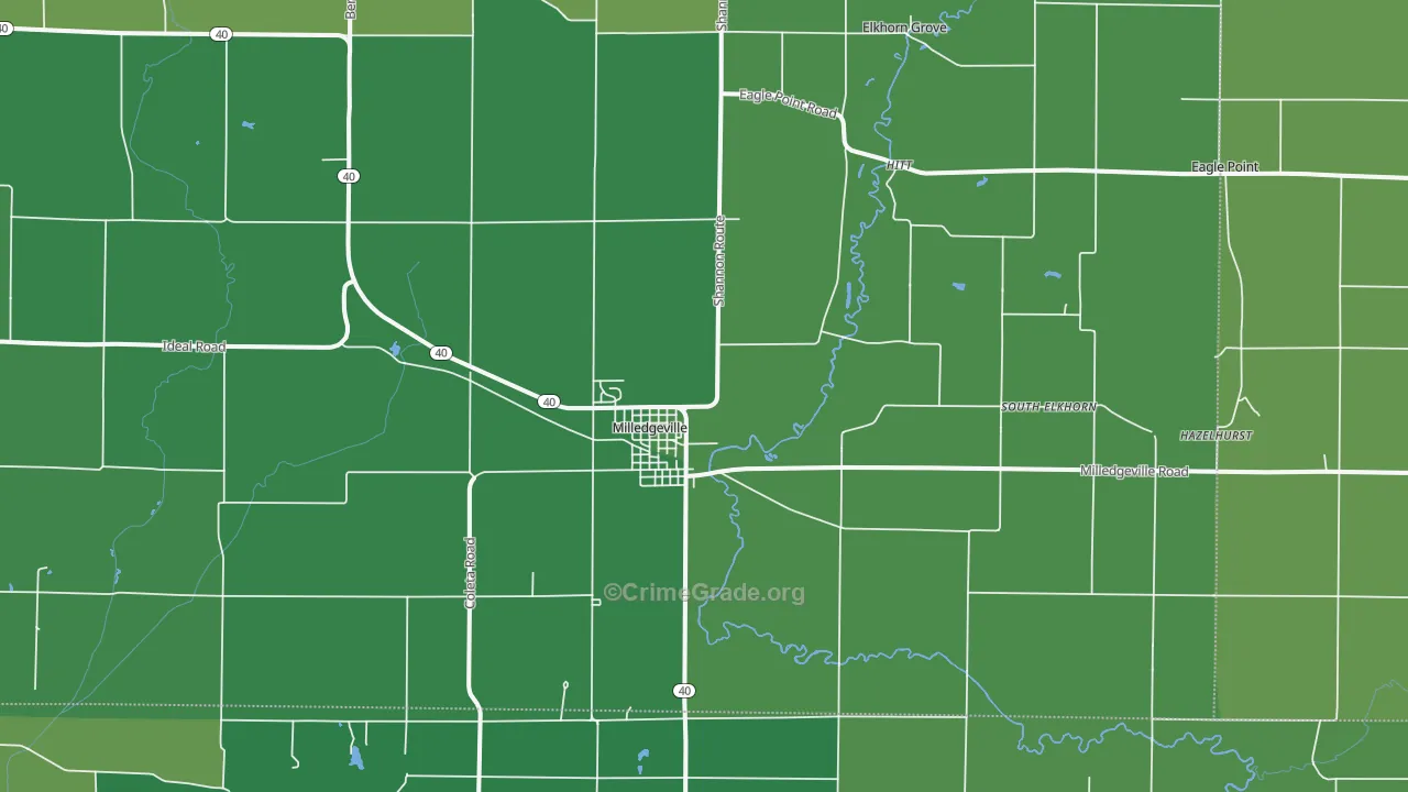 61051, IL Map of Vehicle Theft Rates
