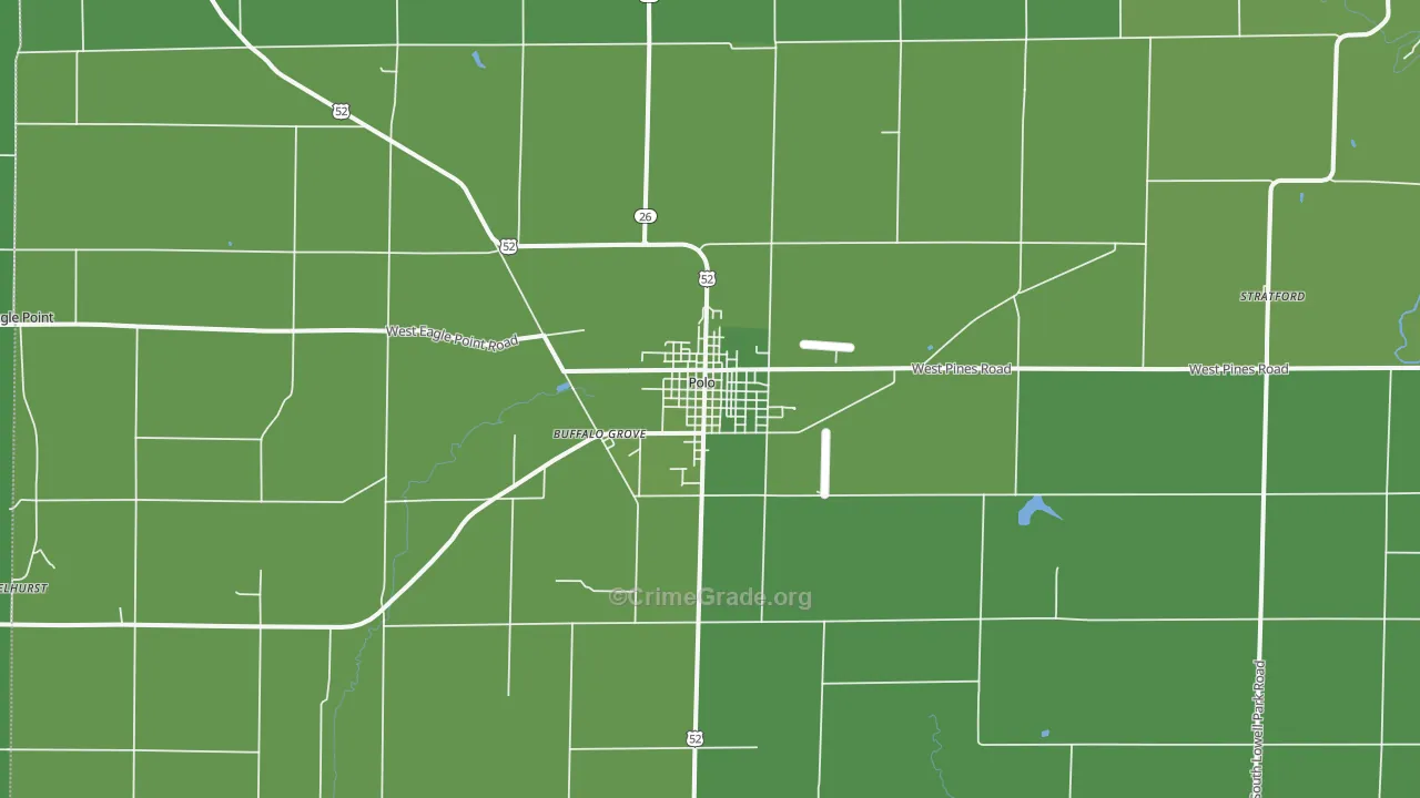 61064, IL Map of Vehicle Theft Rates