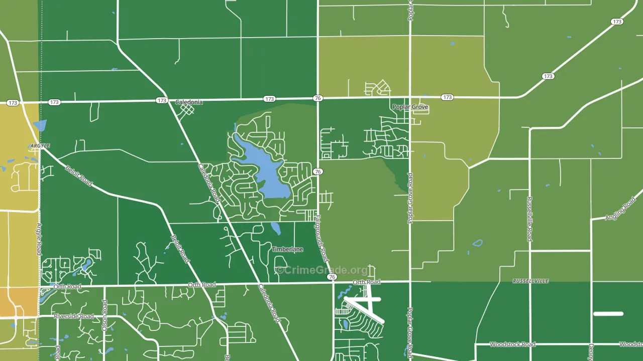 61065, IL Map of Vehicle Theft Rates