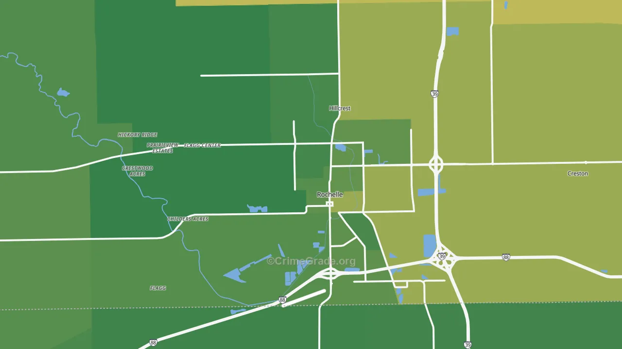 61068, IL Map of Vehicle Theft Rates