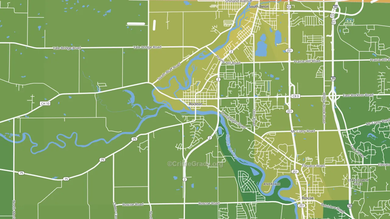 61072, IL Map of Vehicle Theft Rates