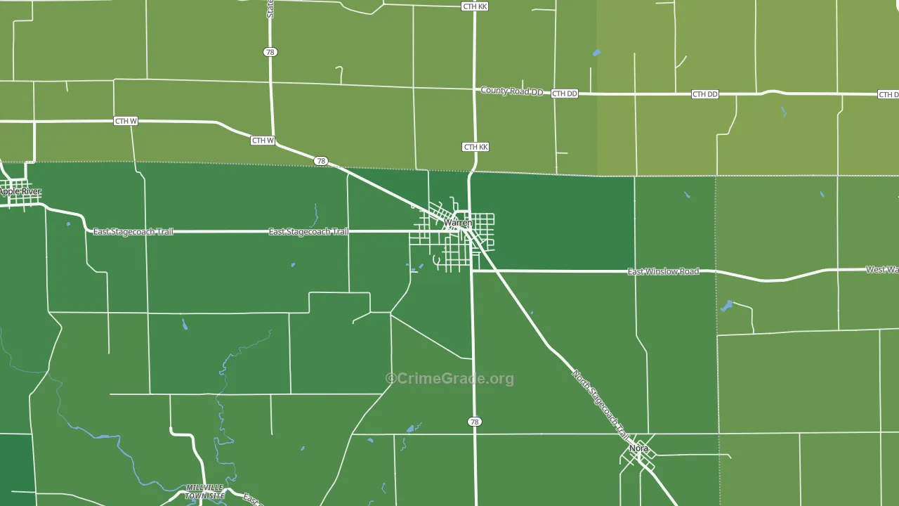 61087, IL Map of Vehicle Theft Rates