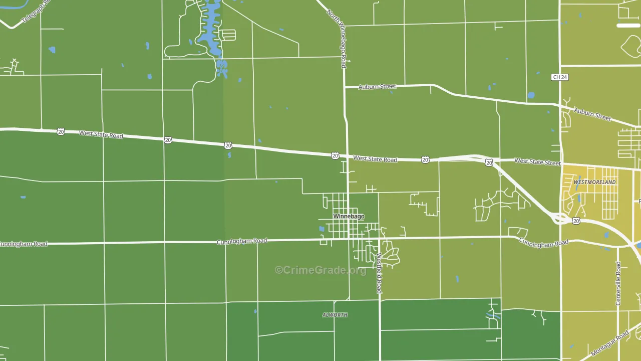 61088, IL Map of Vehicle Theft Rates