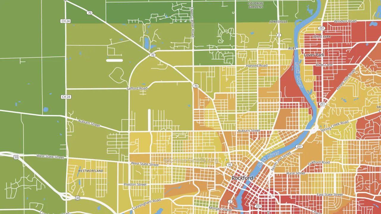 61101, IL Map of Vehicle Theft Rates
