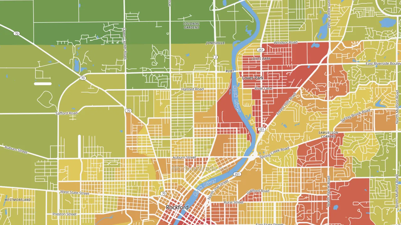 61103, IL Map of Vehicle Theft Rates