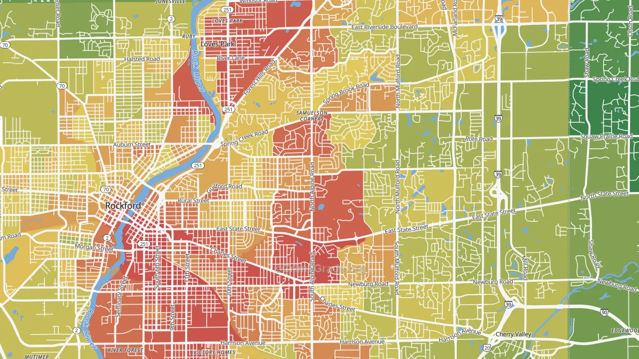 61107, IL Map of Vehicle Theft Rates