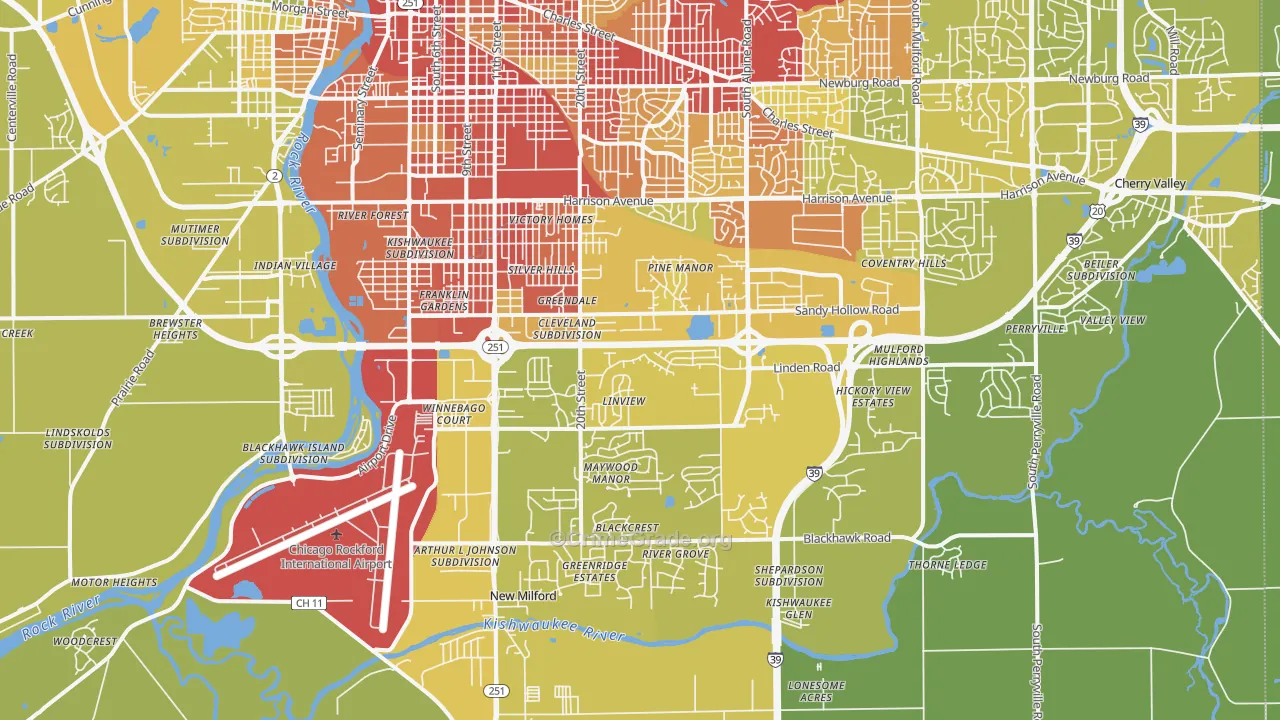 61109, IL Map of Vehicle Theft Rates