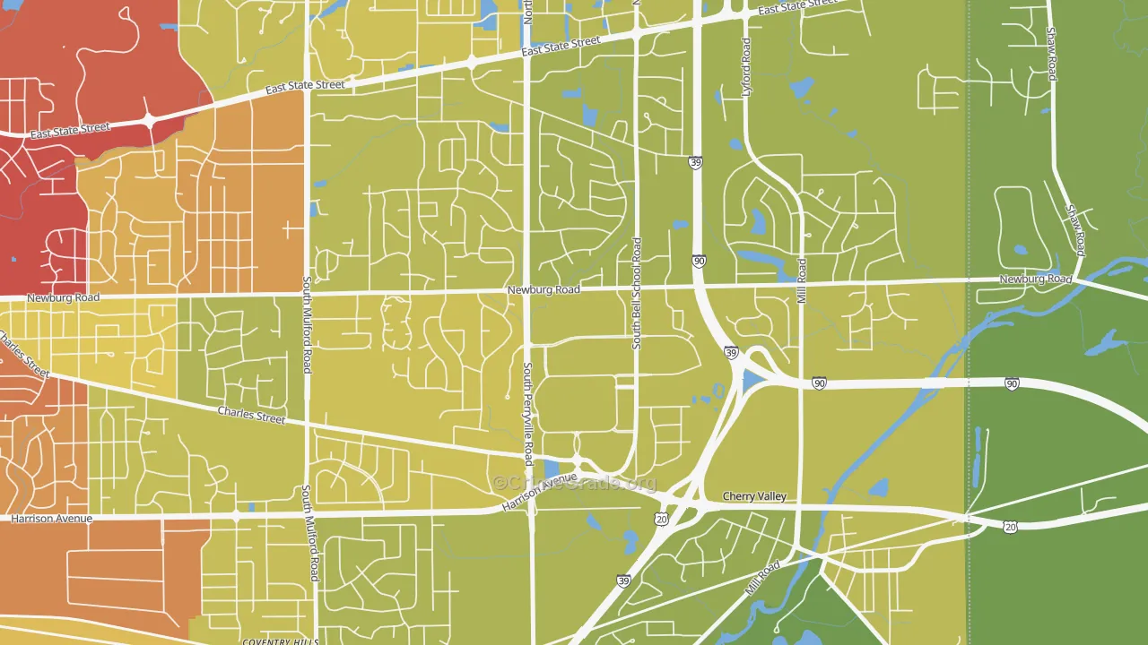 61112, IL Map of Vehicle Theft Rates