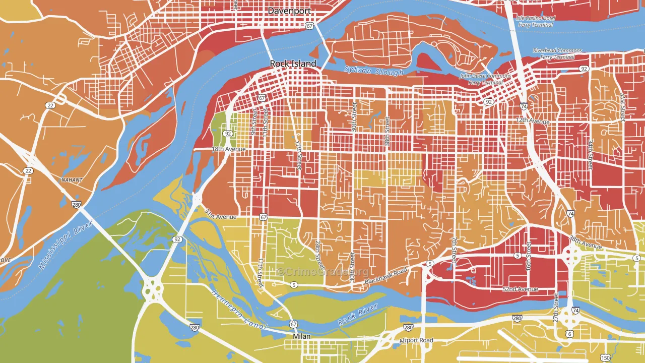 61201, IL Map of Vehicle Theft Rates