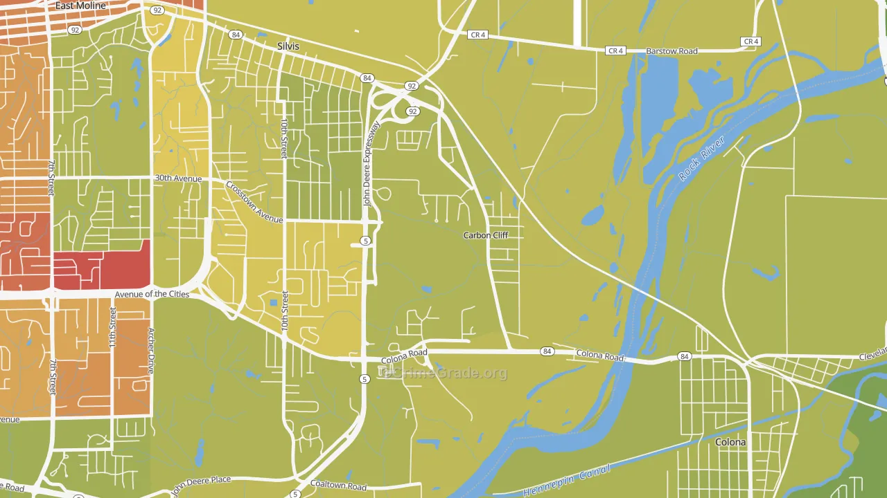 61239, IL Map of Vehicle Theft Rates