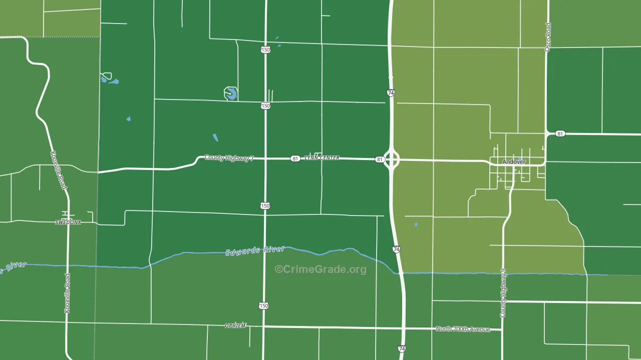 61262, IL Map of Vehicle Theft Rates