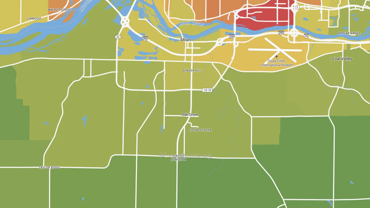61264, IL Map of Vehicle Theft Rates