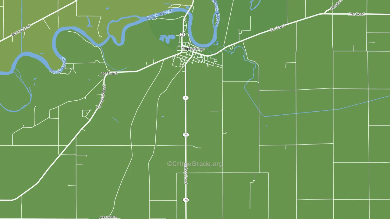 61277, IL Map of Vehicle Theft Rates