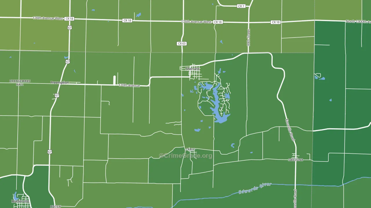 61281, IL Map of Vehicle Theft Rates