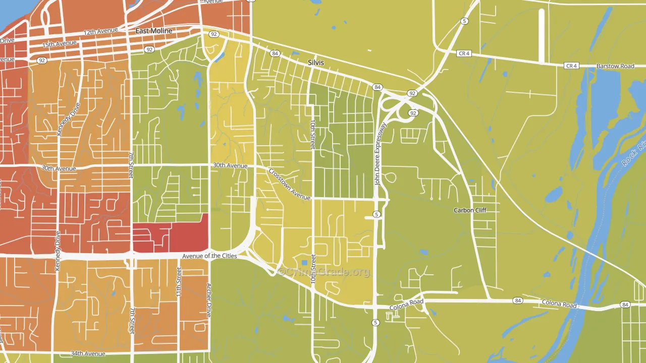 61282, IL Map of Vehicle Theft Rates