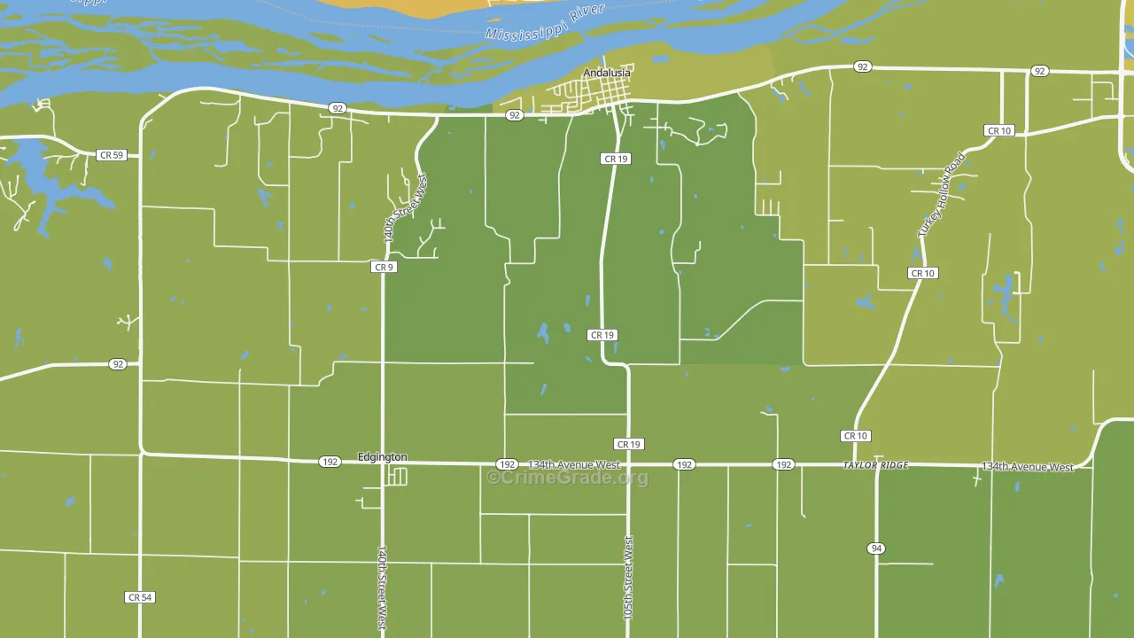 61284, IL Map of Vehicle Theft Rates
