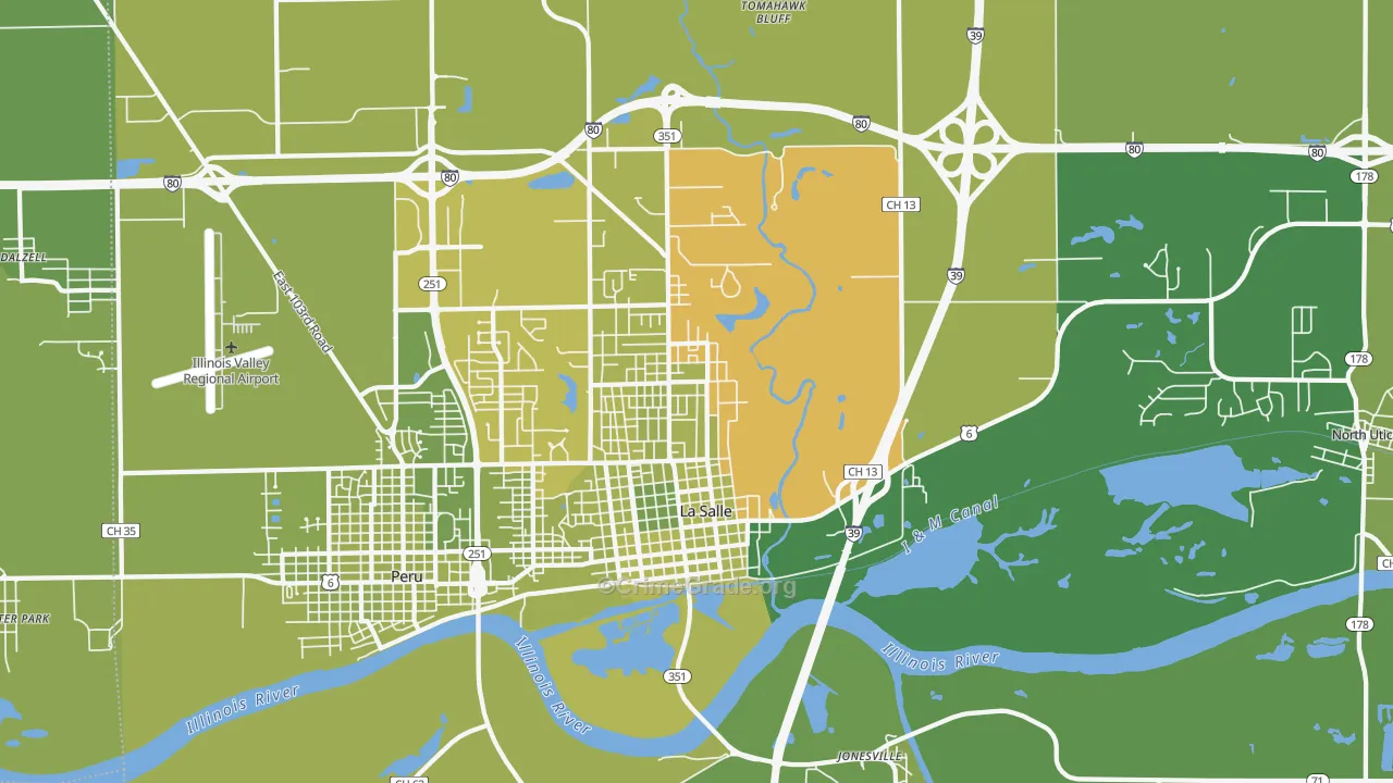 61301, IL Map of Vehicle Theft Rates