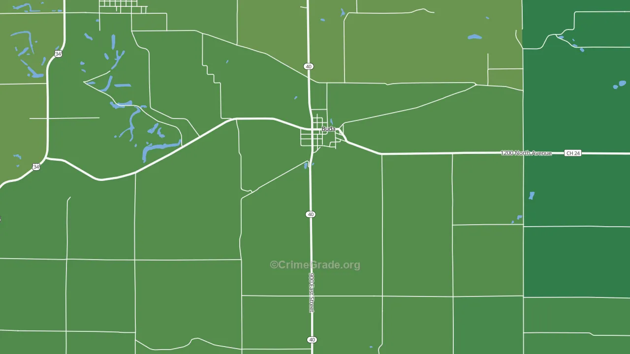 61314, IL Map of Vehicle Theft Rates