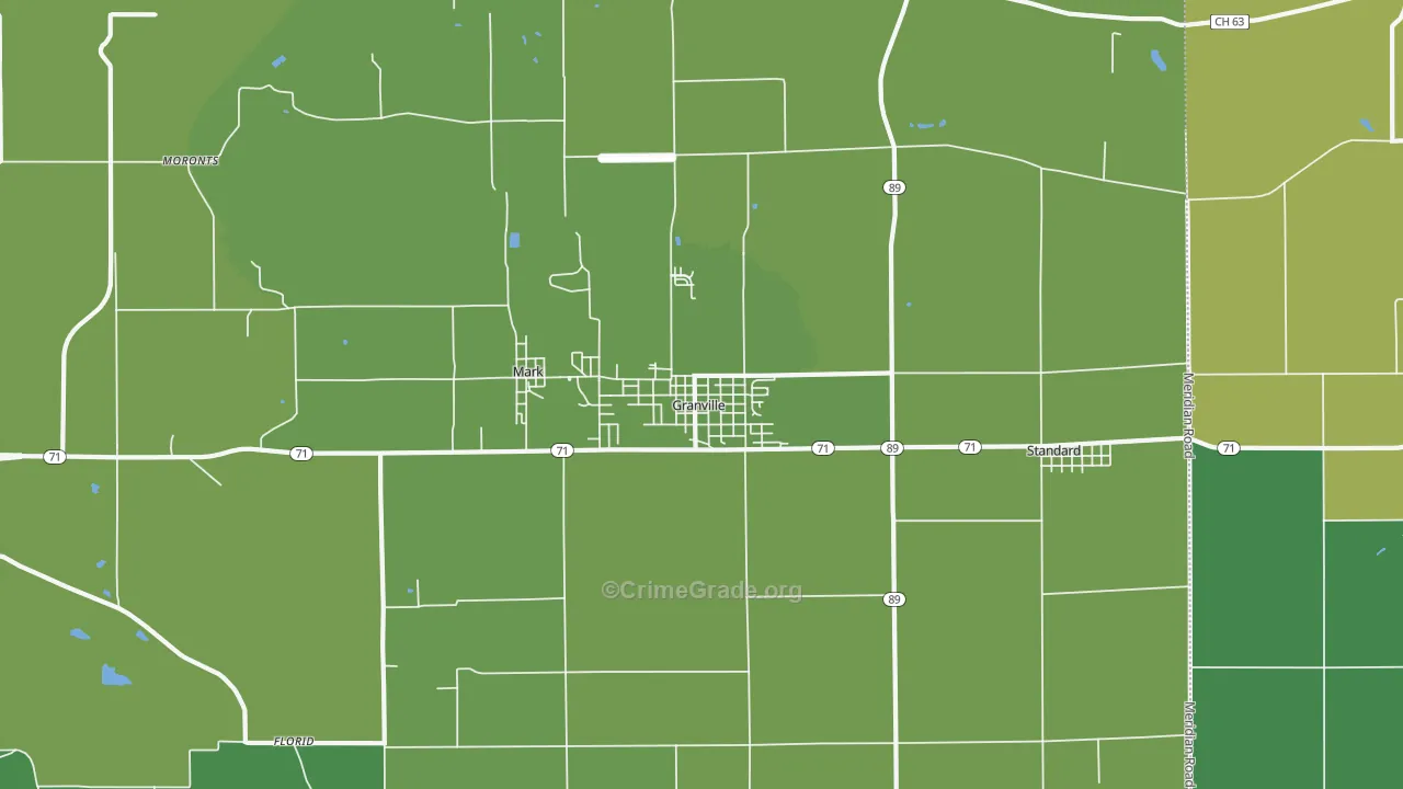 61326, IL Map of Vehicle Theft Rates