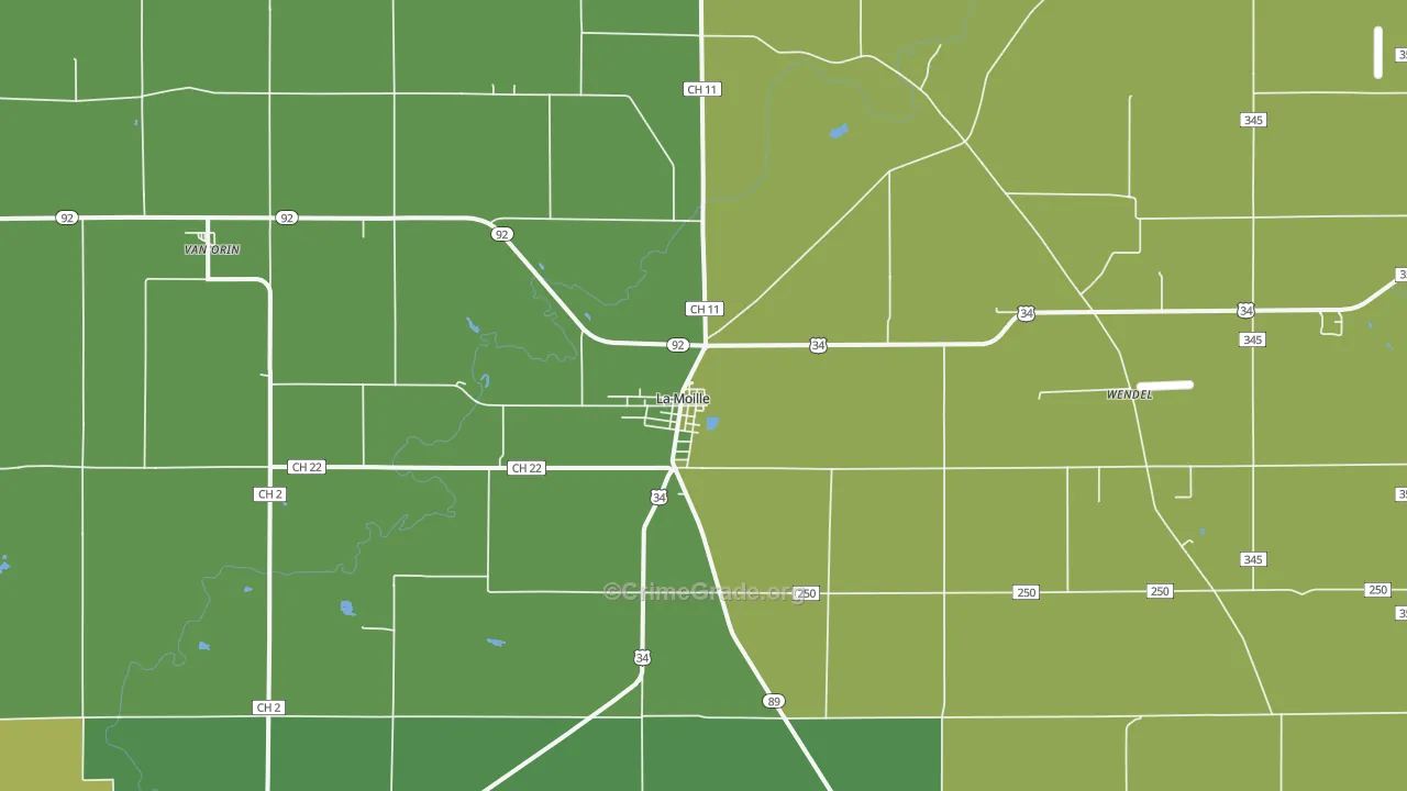 61330, IL Map of Vehicle Theft Rates