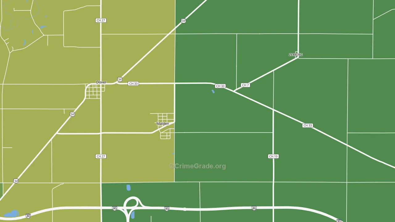 61337, IL Map of Vehicle Theft Rates