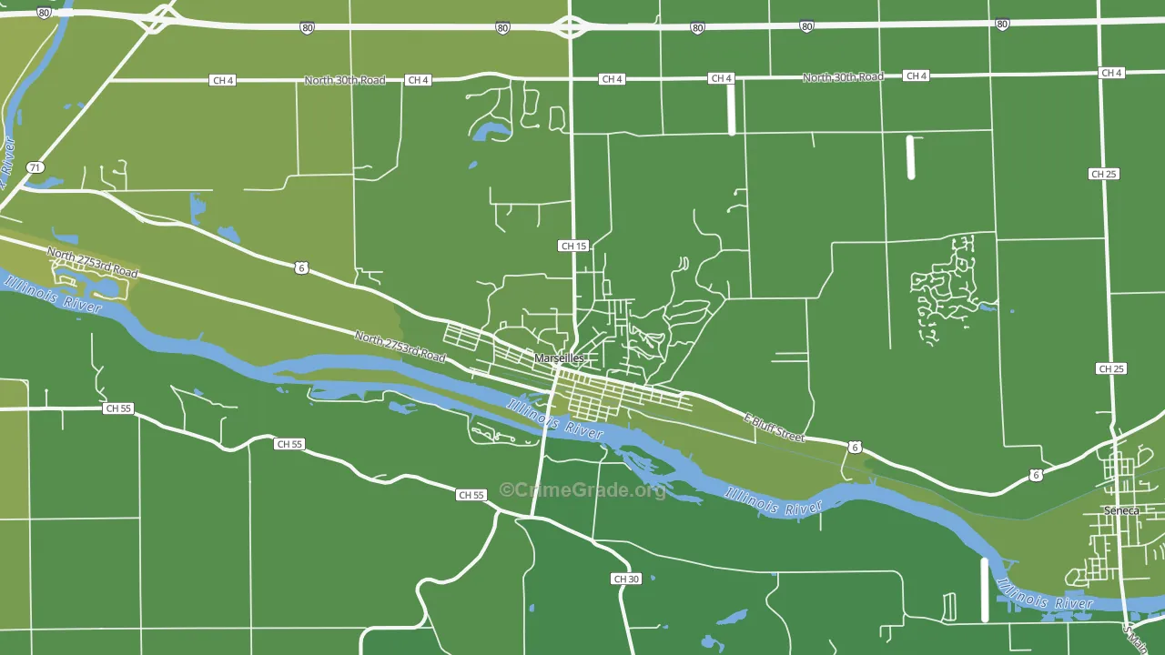 61341, IL Map of Vehicle Theft Rates