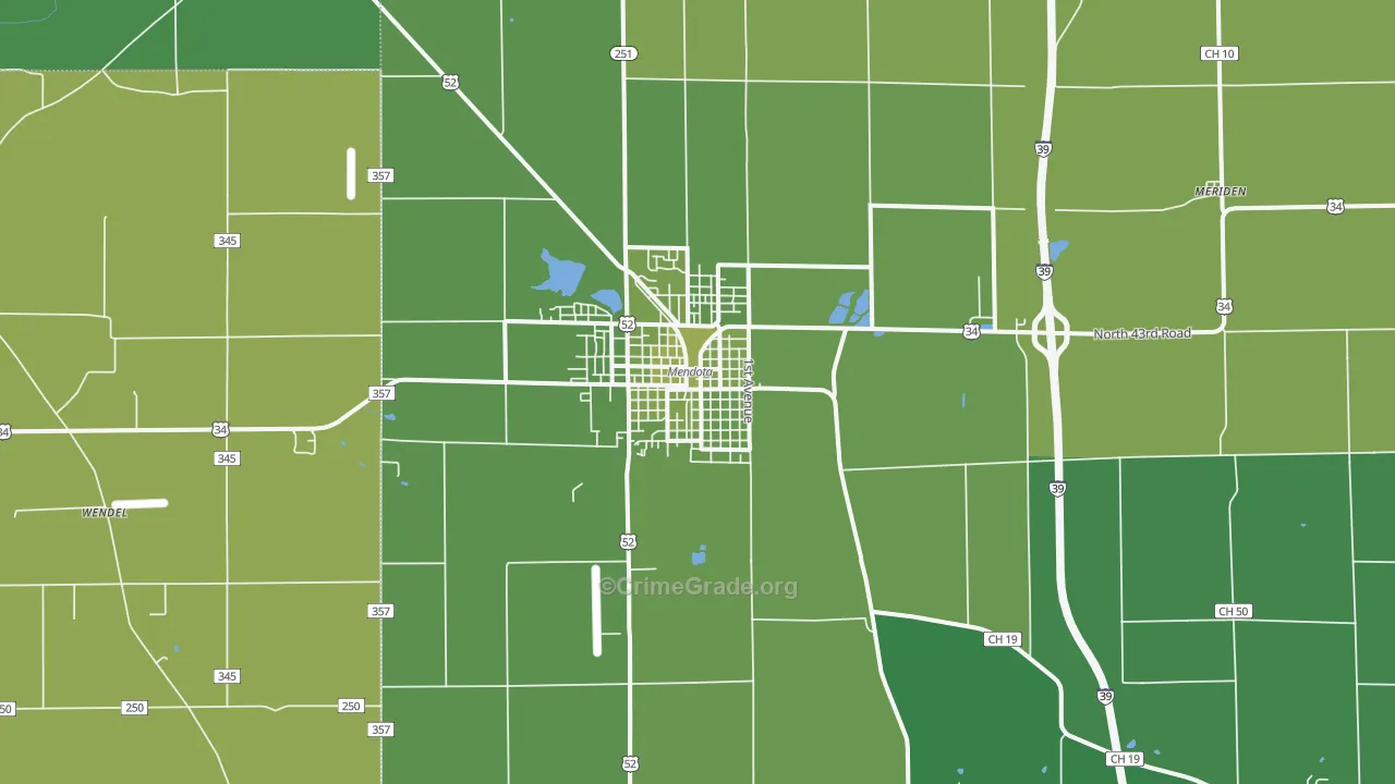 61342, IL Map of Vehicle Theft Rates