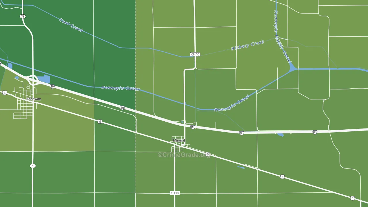 61344, IL Map of Vehicle Theft Rates