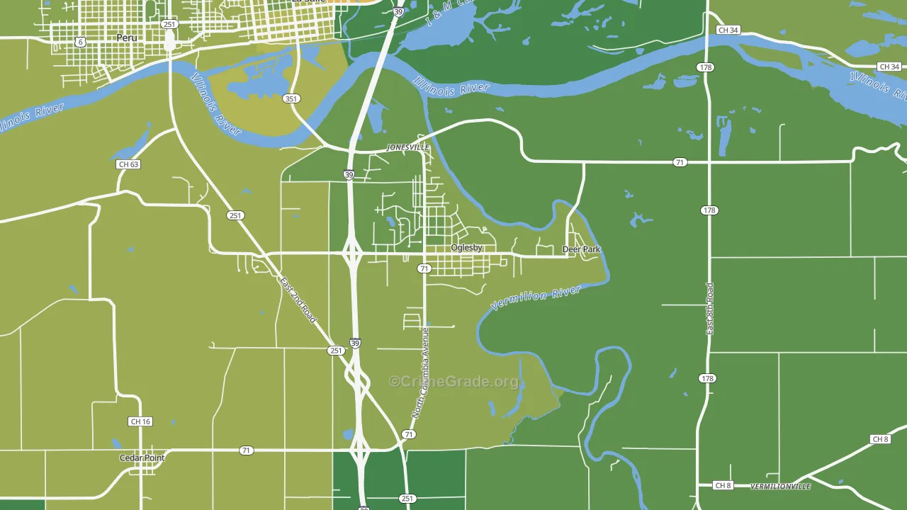 61348, IL Map of Vehicle Theft Rates
