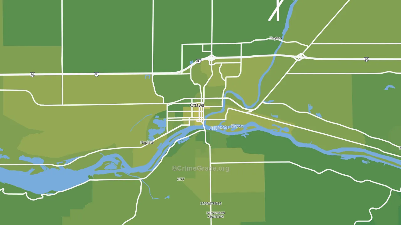 61350, IL Map of Vehicle Theft Rates