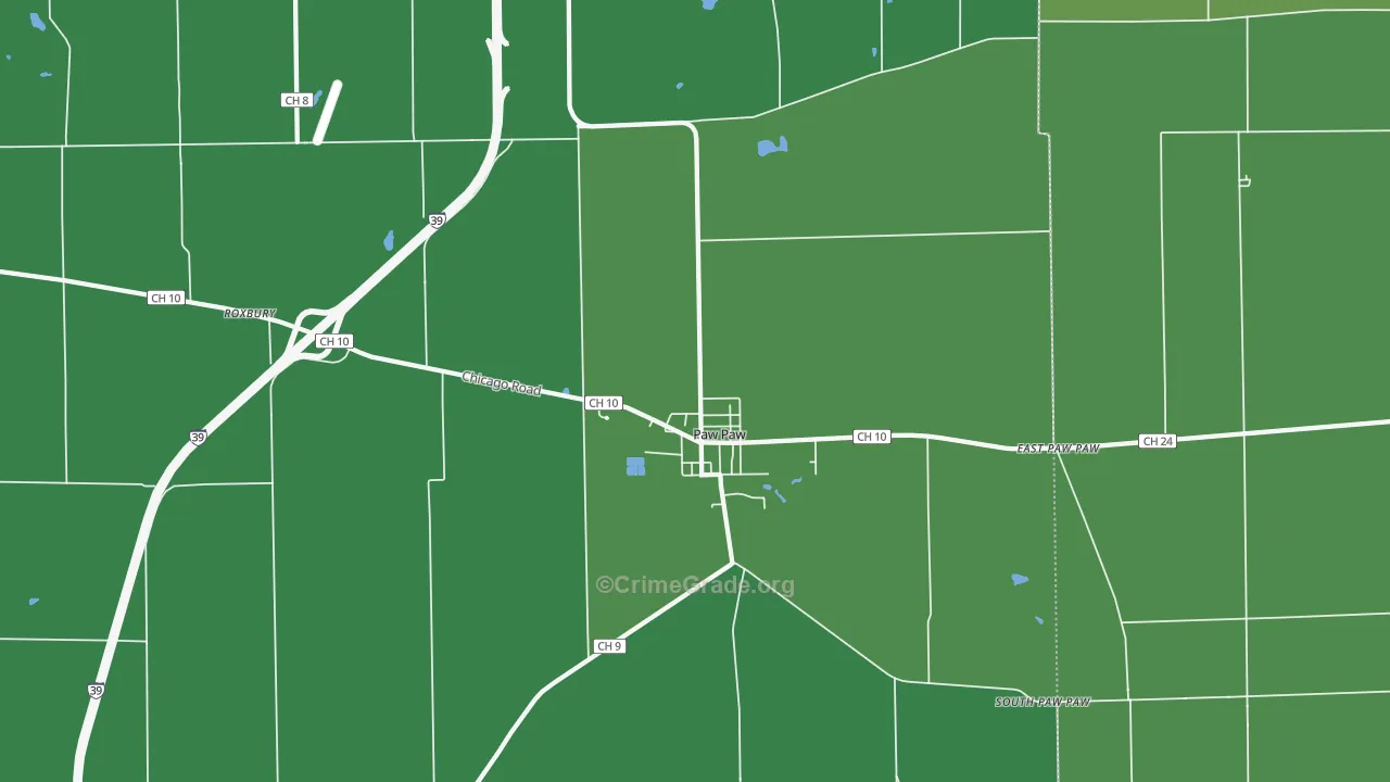 61353, IL Map of Vehicle Theft Rates
