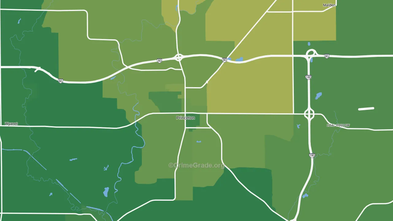 61356, IL Map of Vehicle Theft Rates