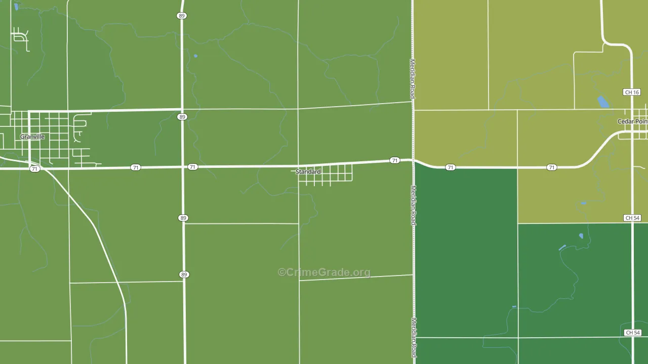 61363, IL Map of Vehicle Theft Rates