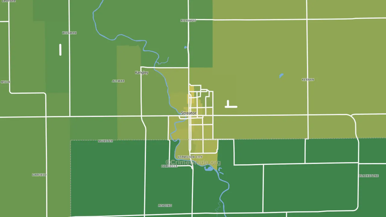 61364, IL Map of Vehicle Theft Rates