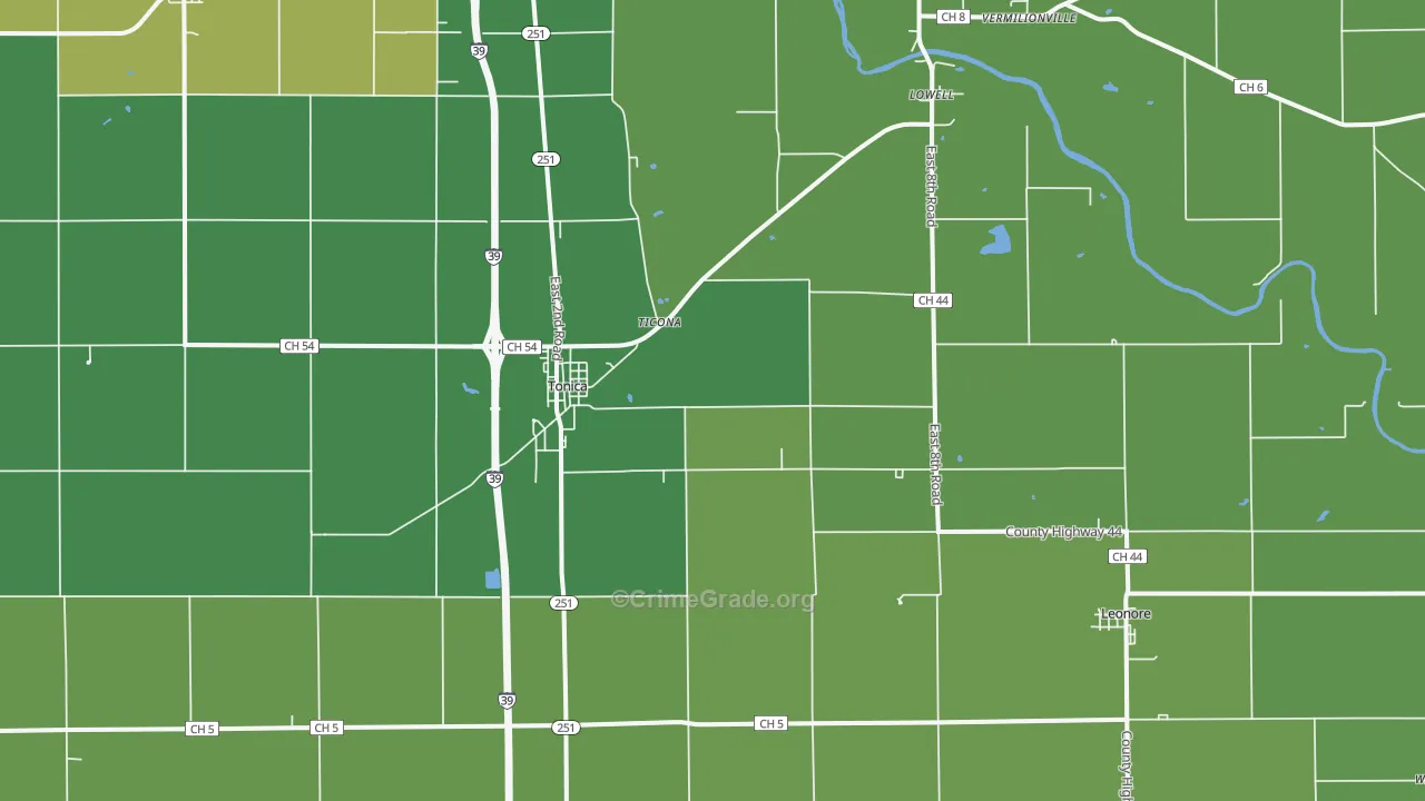 61370, IL Map of Vehicle Theft Rates