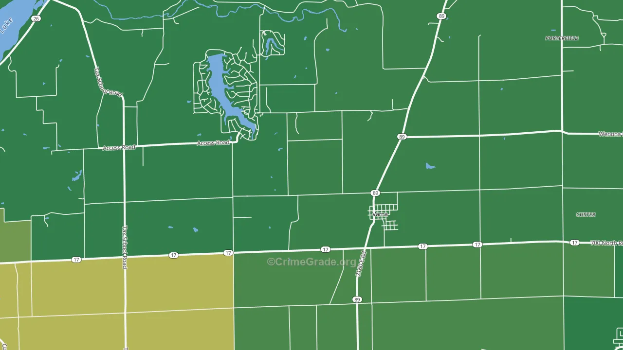 61375, IL Map of Vehicle Theft Rates