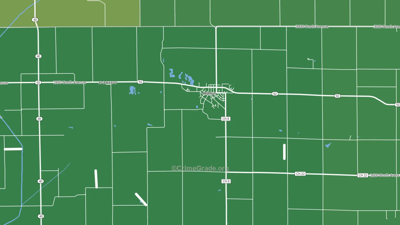 61376, IL Map of Vehicle Theft Rates
