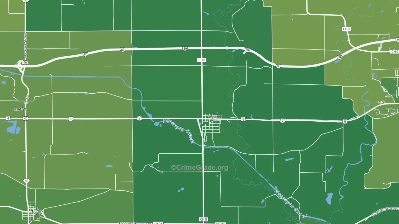 61379, IL Map of Vehicle Theft Rates