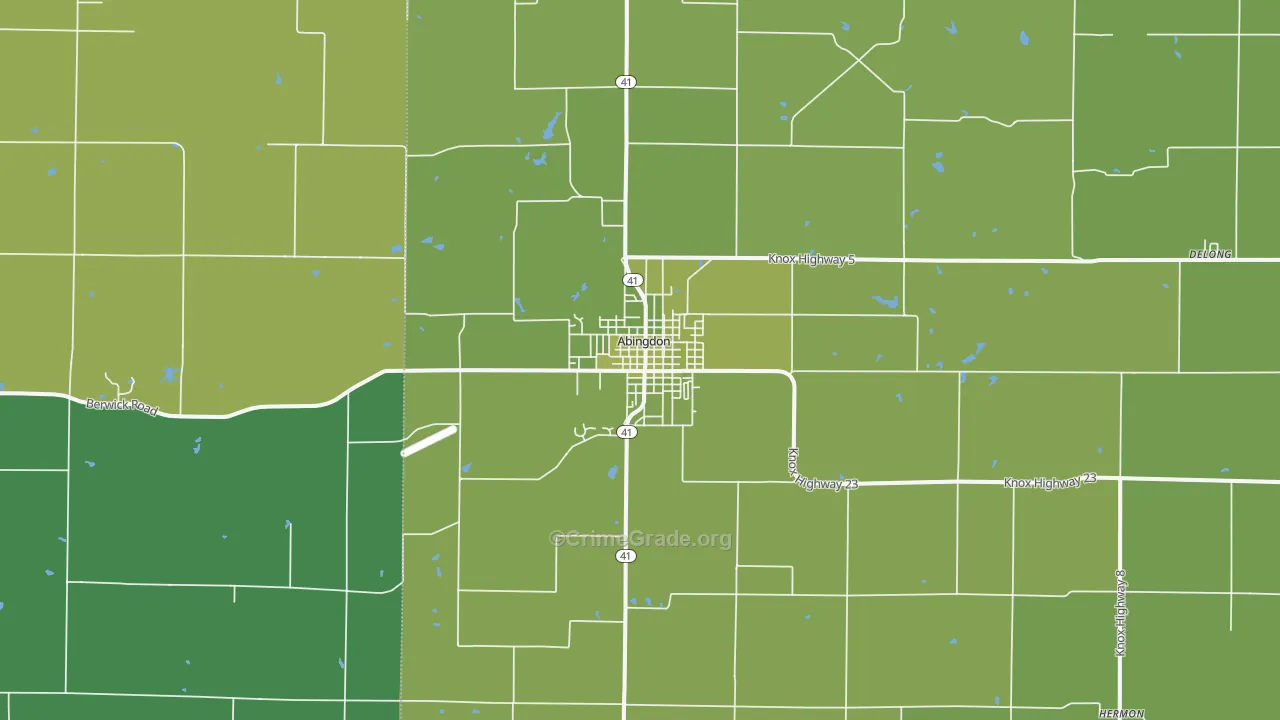 61410, IL Map of Vehicle Theft Rates