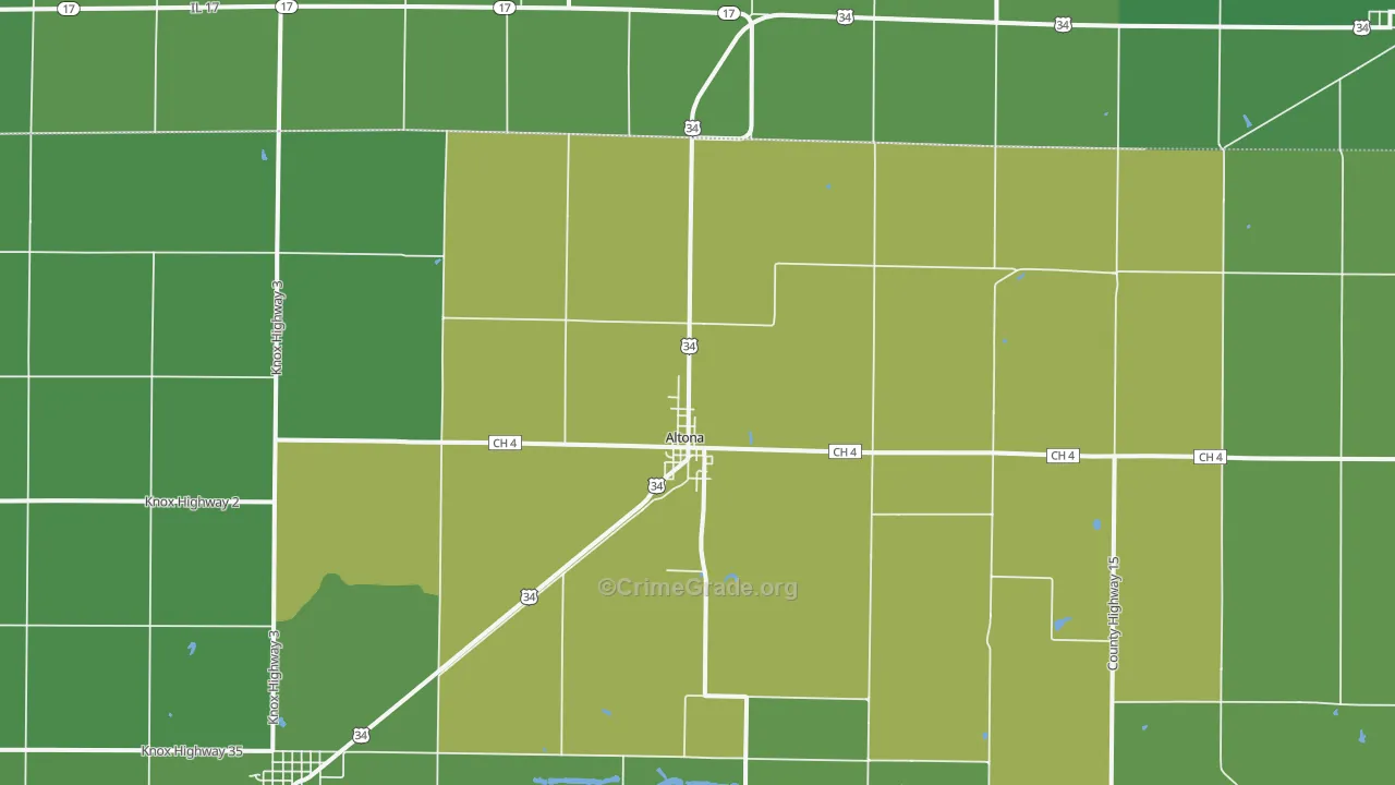 61414, IL Map of Vehicle Theft Rates