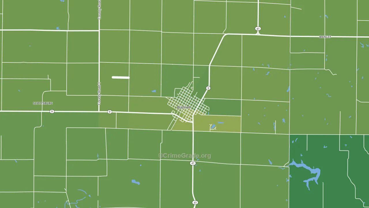 61422, IL Map of Vehicle Theft Rates