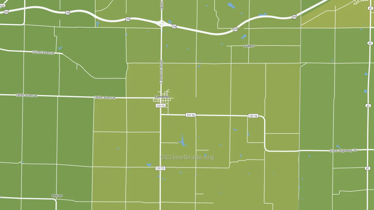 61423, IL Map of Vehicle Theft Rates