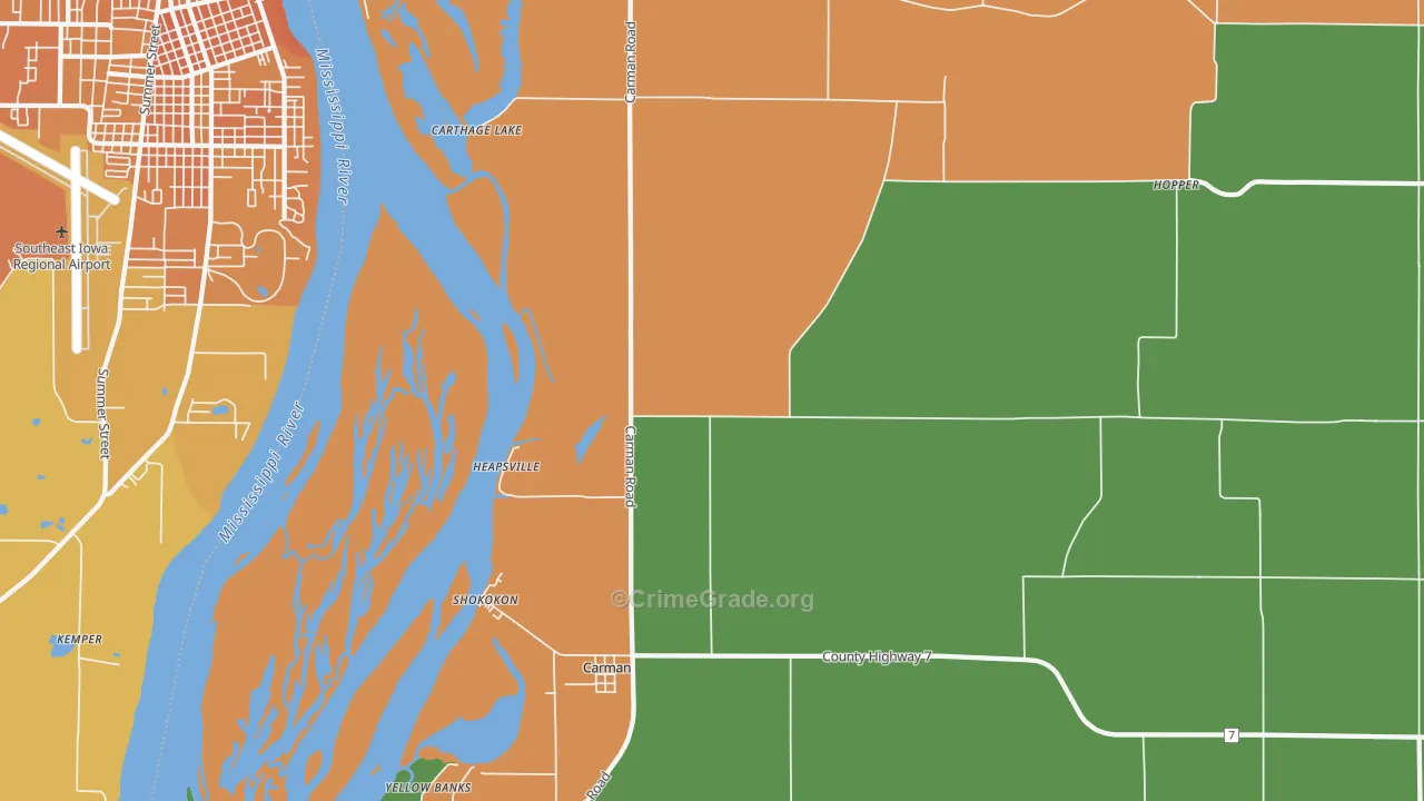 61425, IL Map of Vehicle Theft Rates