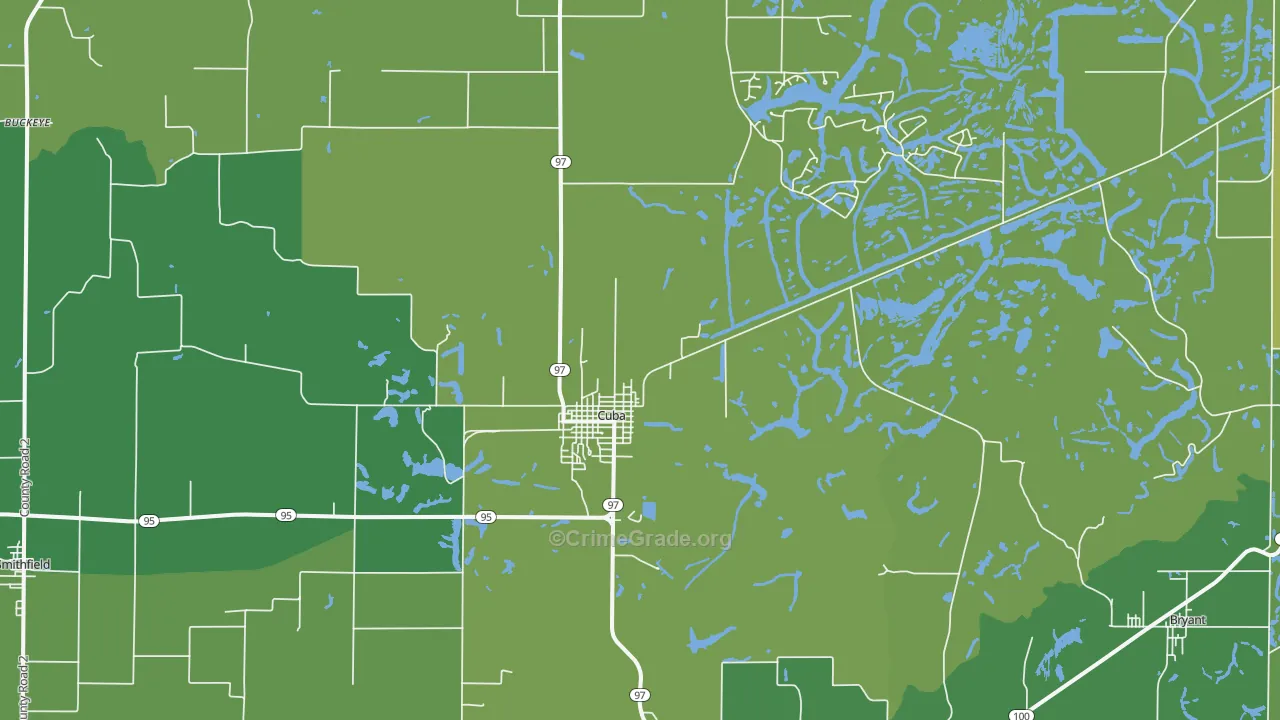61427, IL Map of Vehicle Theft Rates